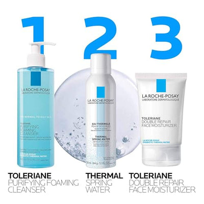 La Roche-Posay Toleriane Purifying Foaming Facial Cleanser, Oil Free Face Wash for Oily Skin with Niacinamide, Pore Cleanser Won’t Dry Out Skin, Unscented