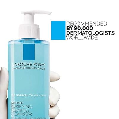 La Roche-Posay Toleriane Purifying Foaming Facial Cleanser, Oil Free Face Wash for Oily Skin with Niacinamide, Pore Cleanser Won’t Dry Out Skin, Unscented
