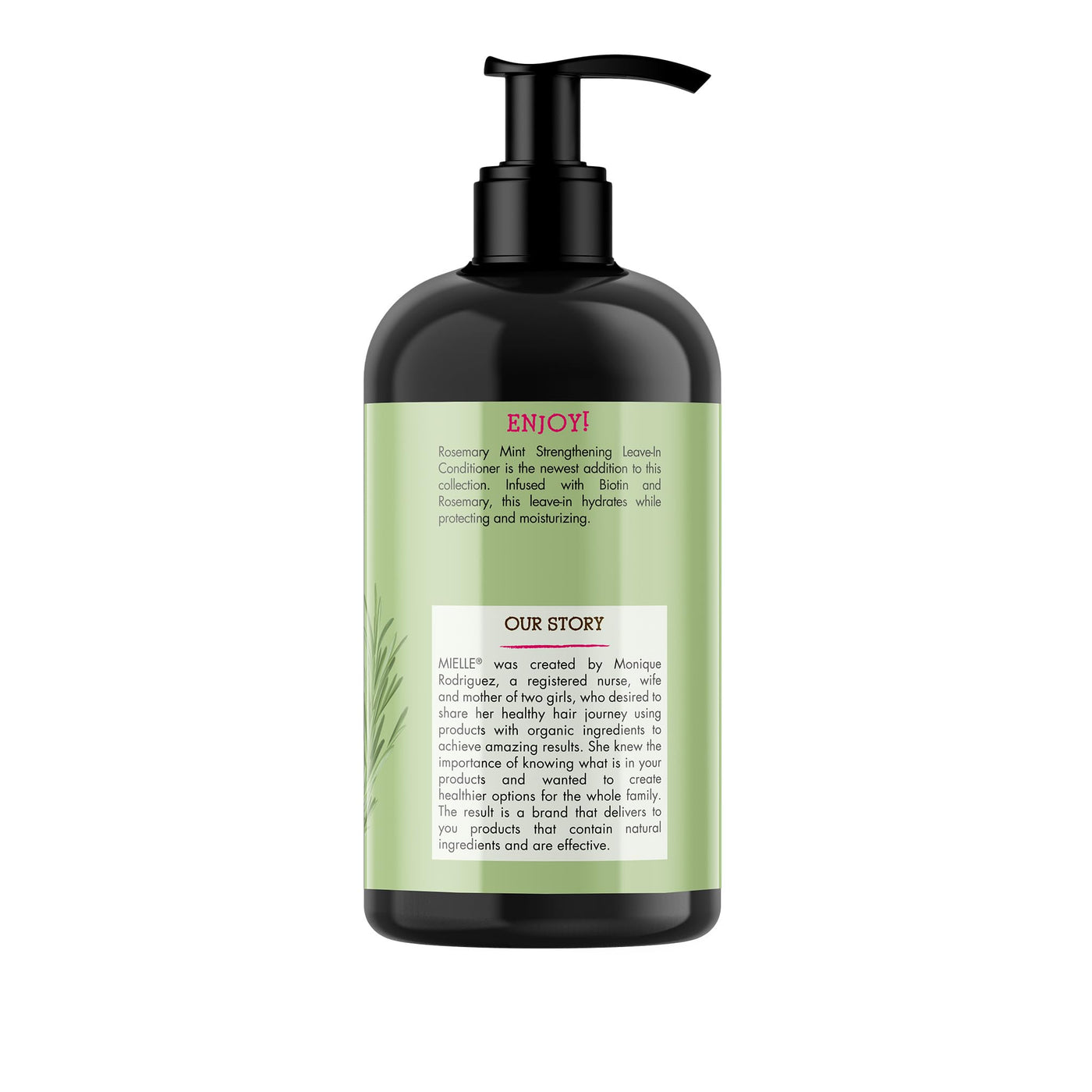 Mielle Organics Rosemary Mint Strengthening Leave-In Conditioner, Supports Hair Strength, Smooth Conditioner for Dry and Crinkled Hair, Weightless Hair Treatment