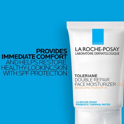 La Roche Posay Toleriane Double Repair UV SPF Moisturizer for Face, Daily Facial Moisturizer with Sunscreen SPF 30, Niacinamide and Glycerin, Oil Free, Moisturizing Sun Protection
