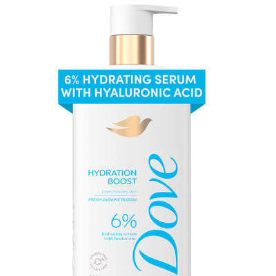 Dove Serum Hydration Boost Body Wash Hydrates Dry Skin with Hydrating Serum and Hyaluronic Acid 18.5 oz