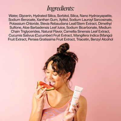 Boka Fluoride Free Toothpaste Nano Hydroxyapatite, Helps Remineralize, Appropriate for Sensitive Teeth, Whitening - for Adult, Kids Oral Care - Watermelon Mint Flavor, 4oz 1Pk - US Manufactured
